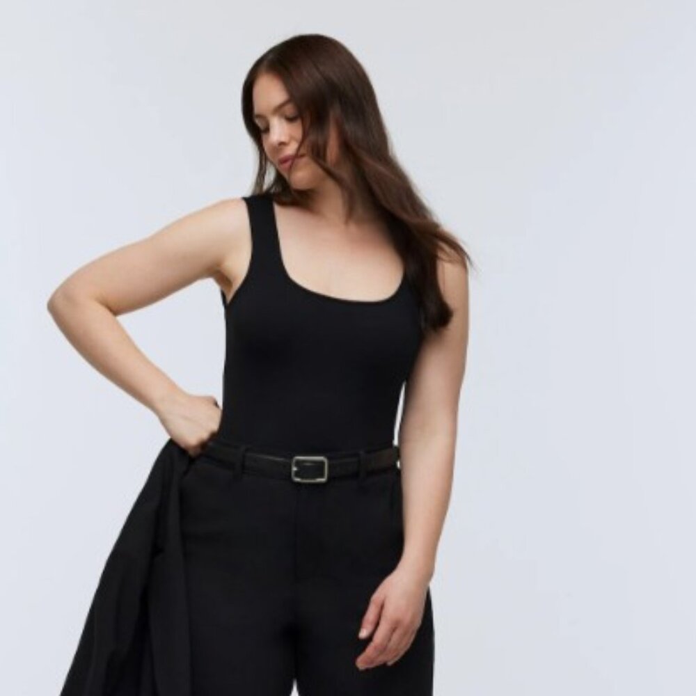 NWT Madewell Wide-Strap Tank Thong Bodysuit Size Small